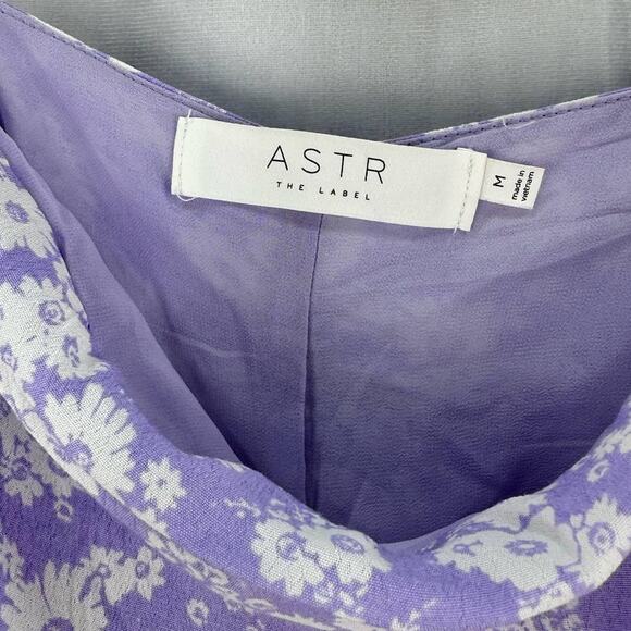 ASTR The Label Purple Floral Ruched Cowl Neck Cami Tank Top Size Medium - Picture 8 of 8
